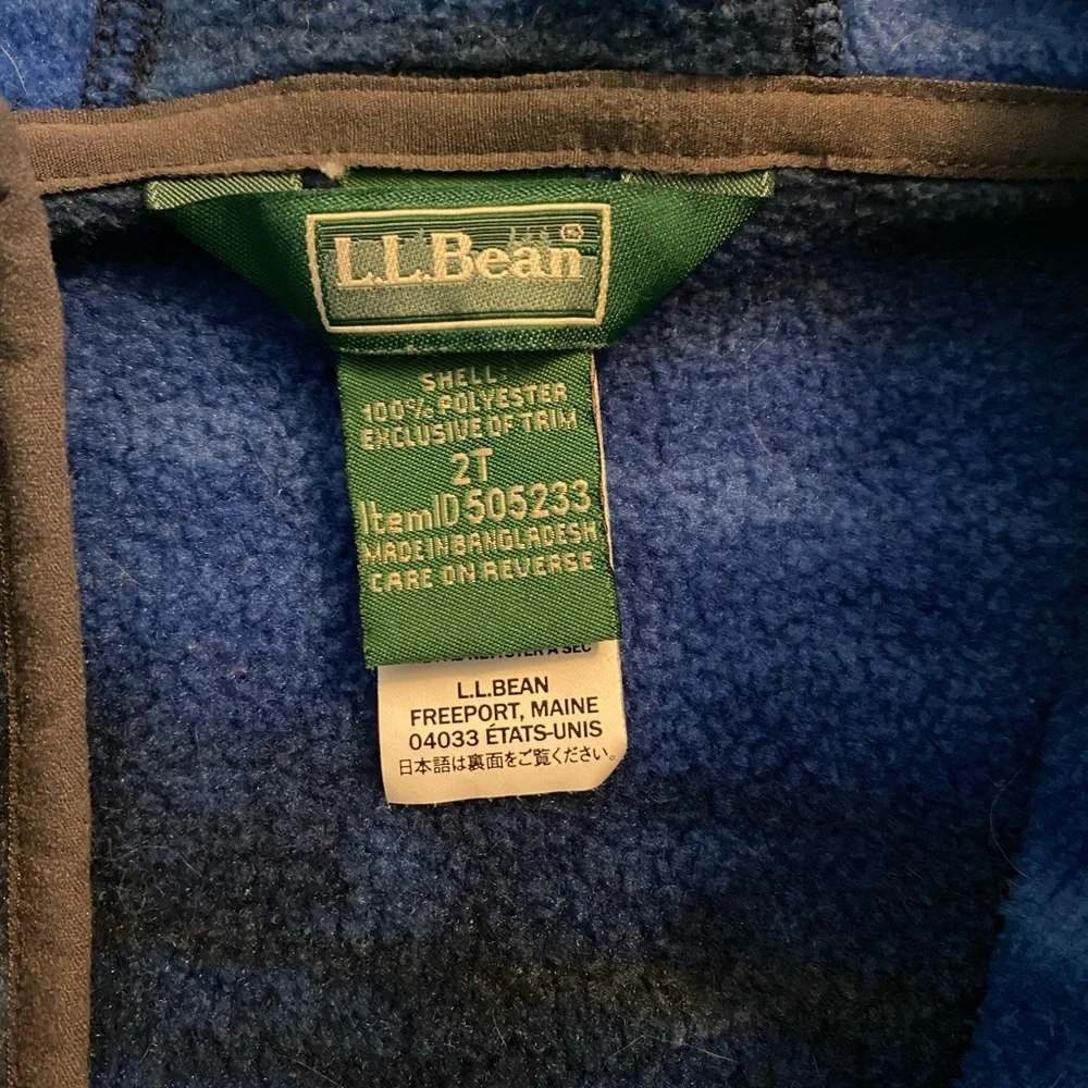 L.L. Bean Blue and Gray Hooded Jacket with Sporty Design